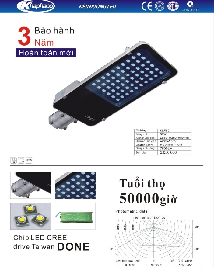 ĐÈN ĐƯỜNG LED - 60W