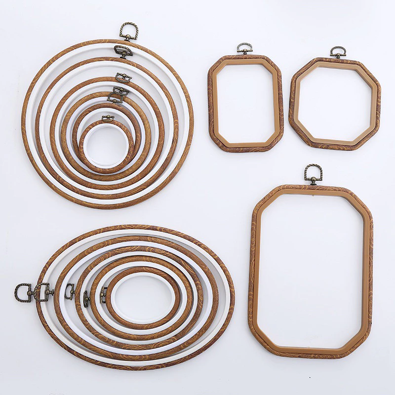 Khung thêu vân tròn, oval, chữ nhật - Tròn 17cm