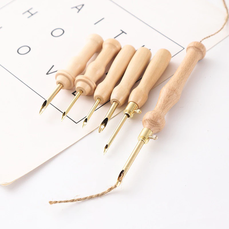 Kim thêu nổi, thêu xù cán gỗ - Cángỗ nút caosu3,5mm