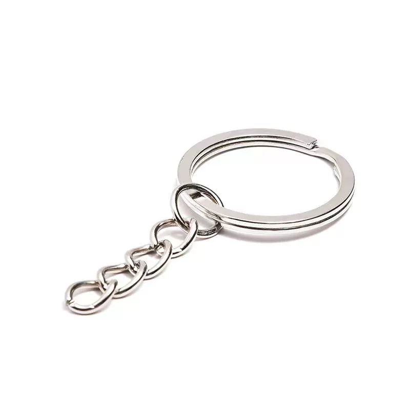 Móc khoá tròn, dẹt, có vân set 10 cái - Tròn - Set 5 cái