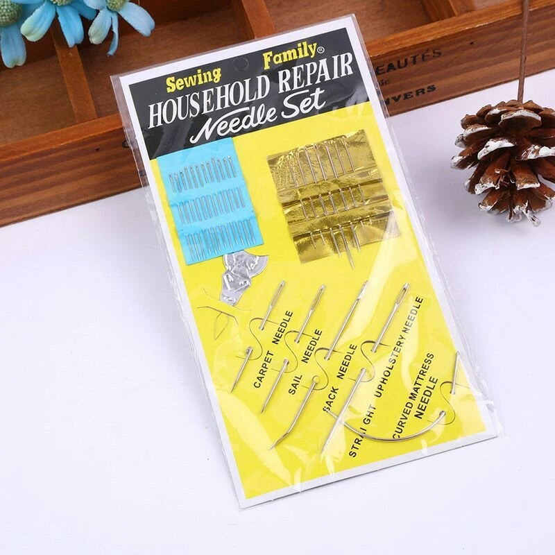Set 24 kim thêu/ kim may vỉ vàng nhiều loại kim, nhiều kích thước