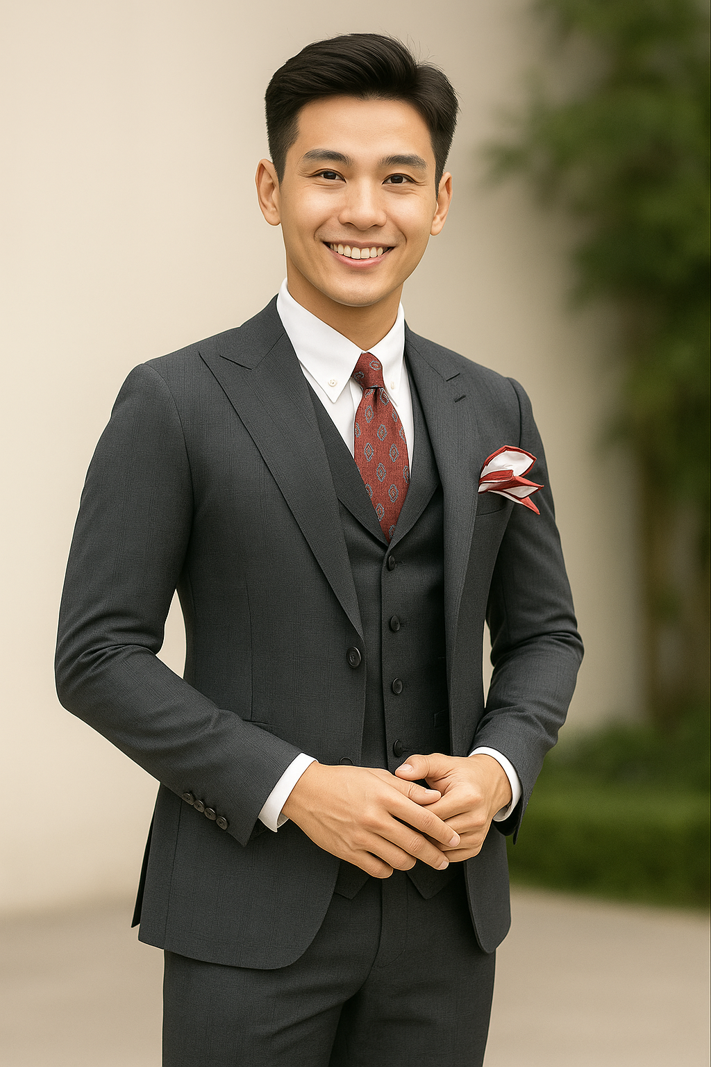 Áo vest caro xám 7625