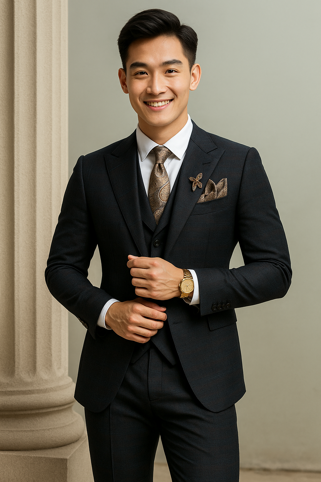 Áo vest kẻ 2303