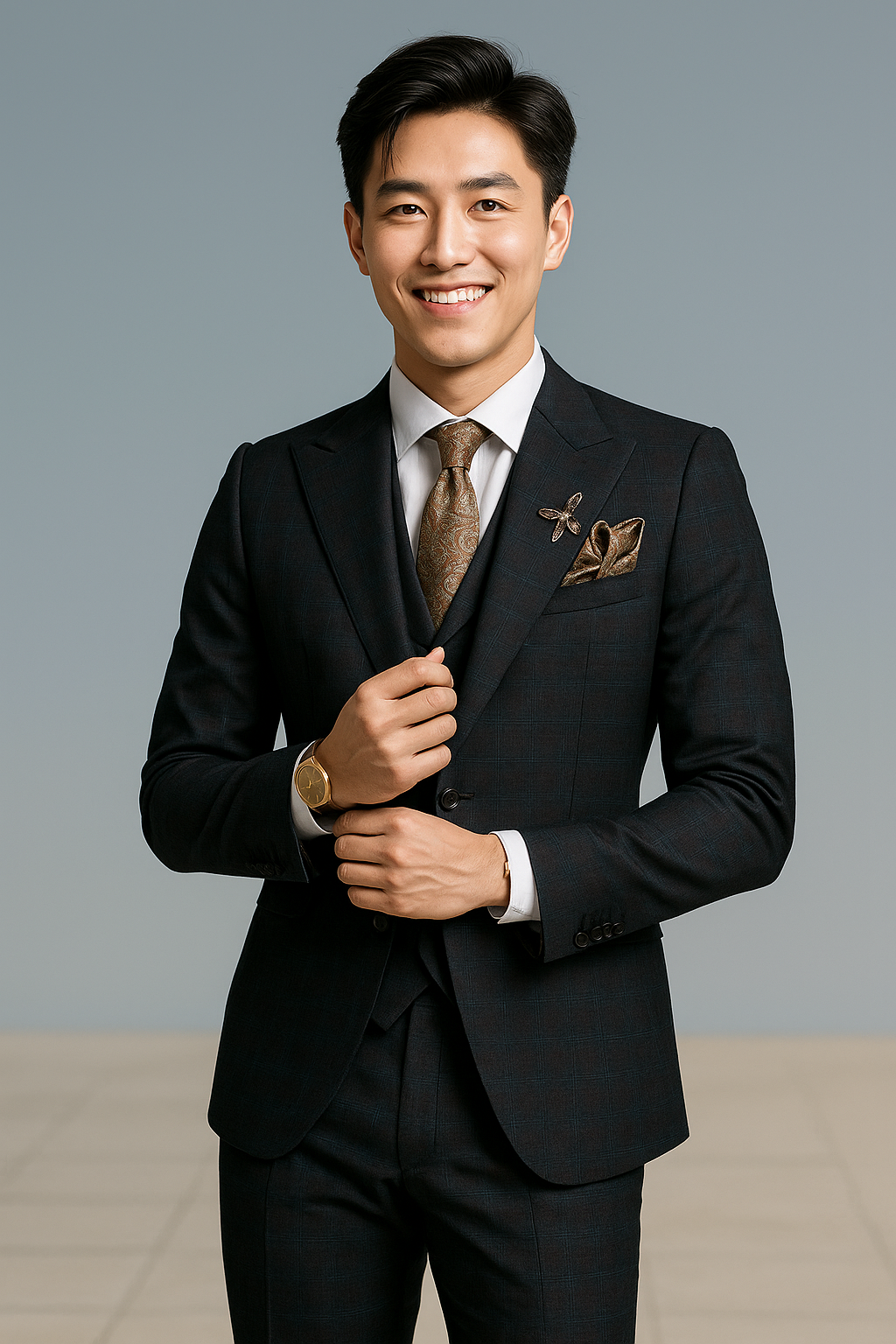 Áo vest kẻ 2303