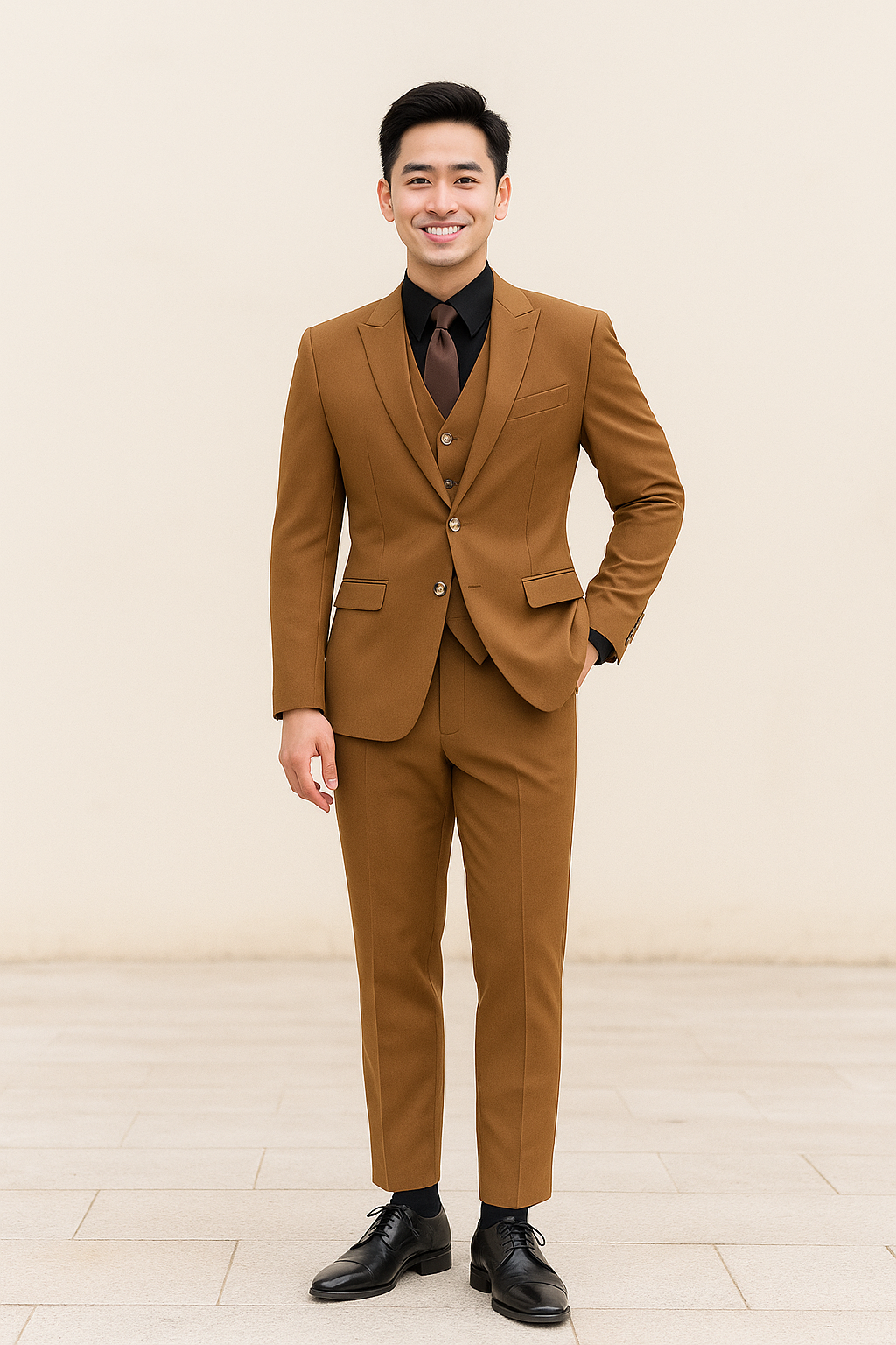 Áo vest nâu nhạt 984