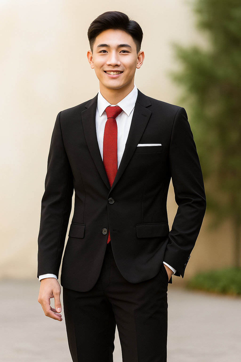 Bộ vest đen trẻ hàn quốc M044