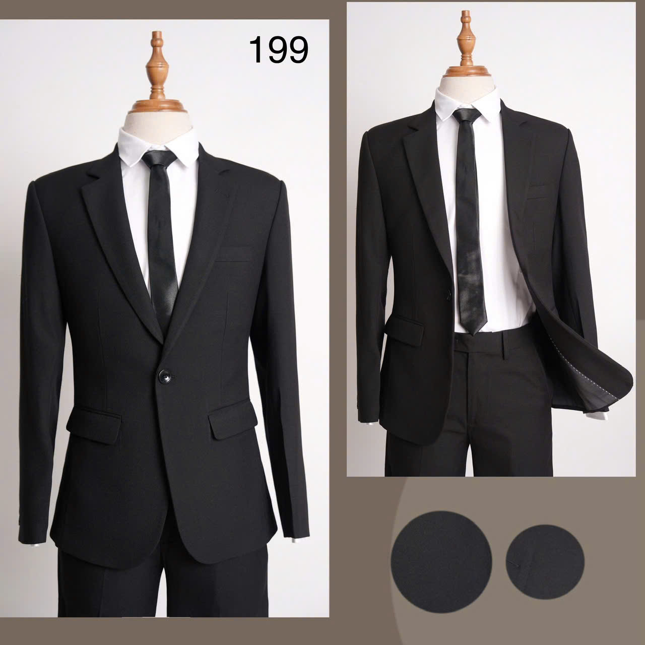 Bộ vest trẻ đen 199