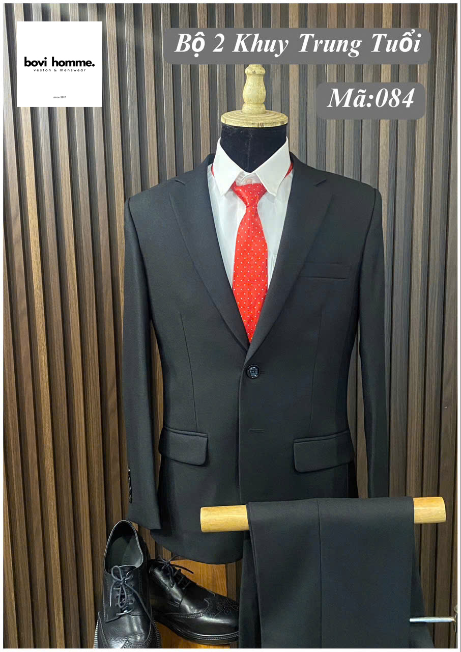 Bộ vest trung niên đen M084