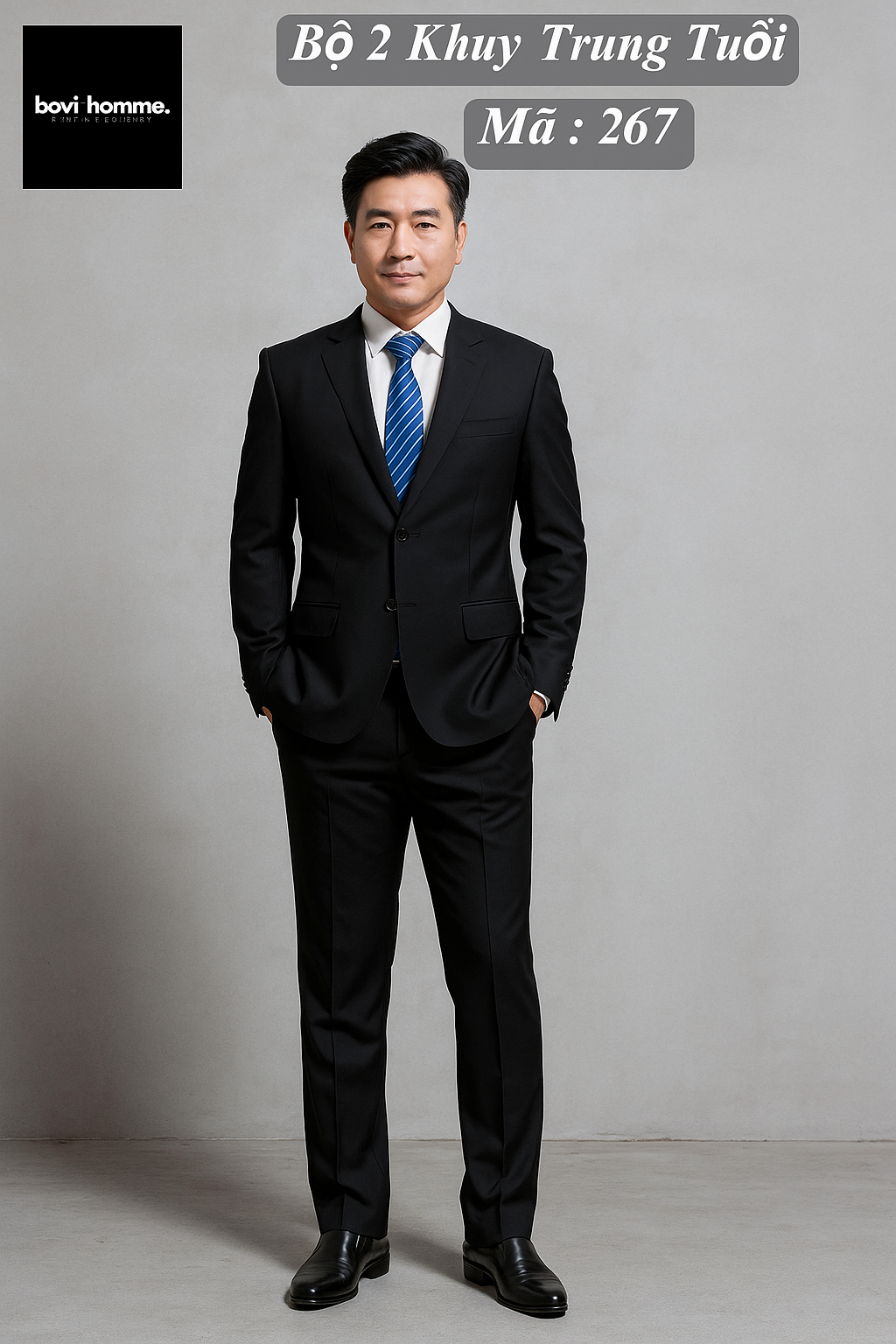 Bộ vest trung niên đen M267
