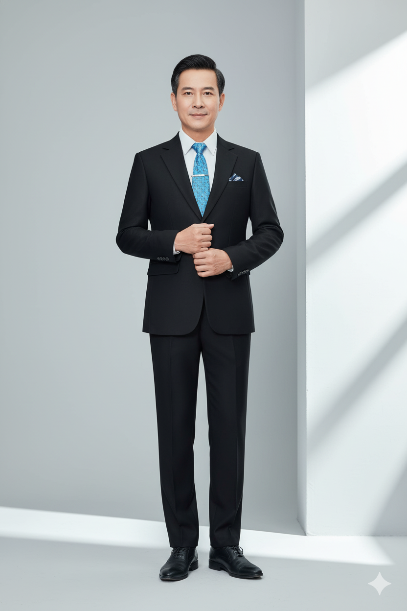 Áo vest trung niên đen TN3210