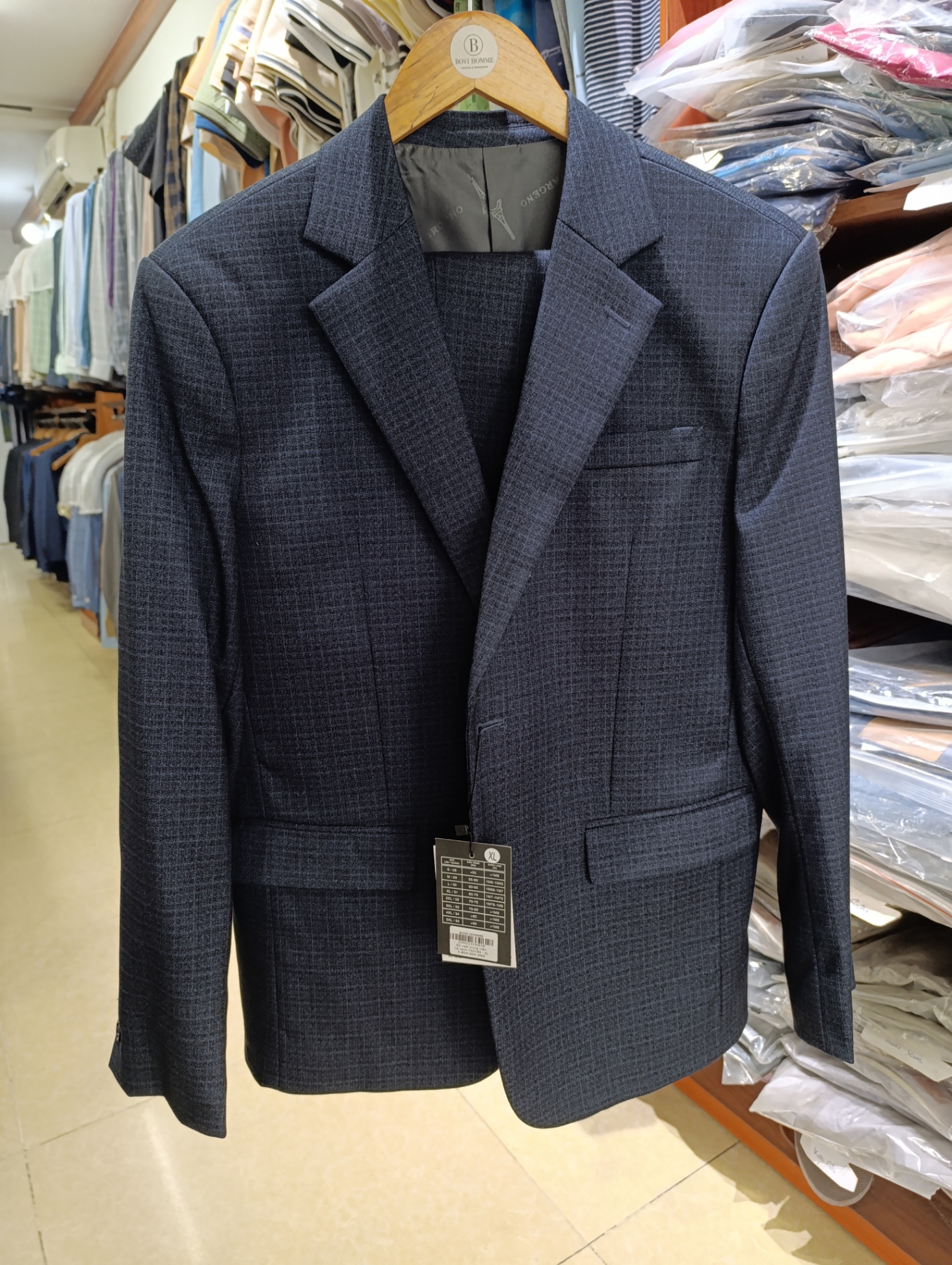 Bộ vest trung niên kẻ xanh TN3183