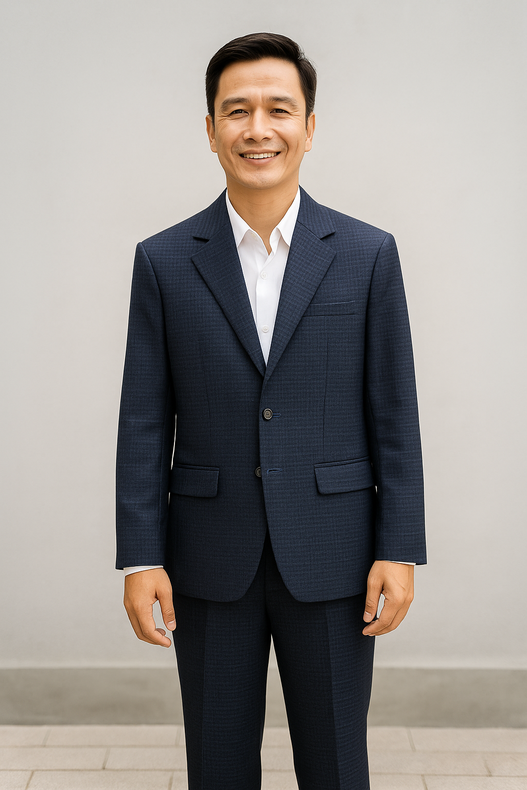 Bộ vest trung niên kẻ xanh TN3183