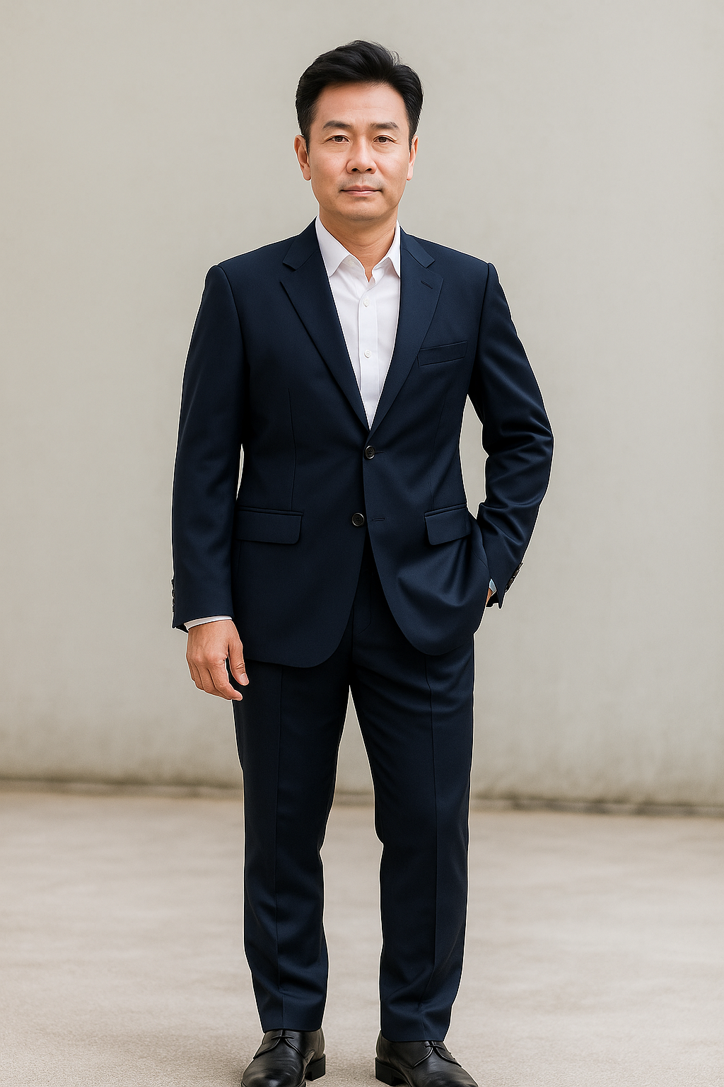Bộ vest trung niên xanh đen TN006