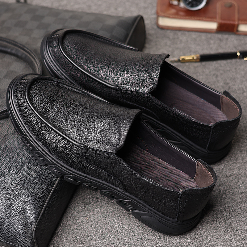 Giày nam da bò đen GDBD5122