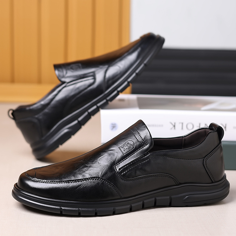 Giày nam da bò đen GDBD7139