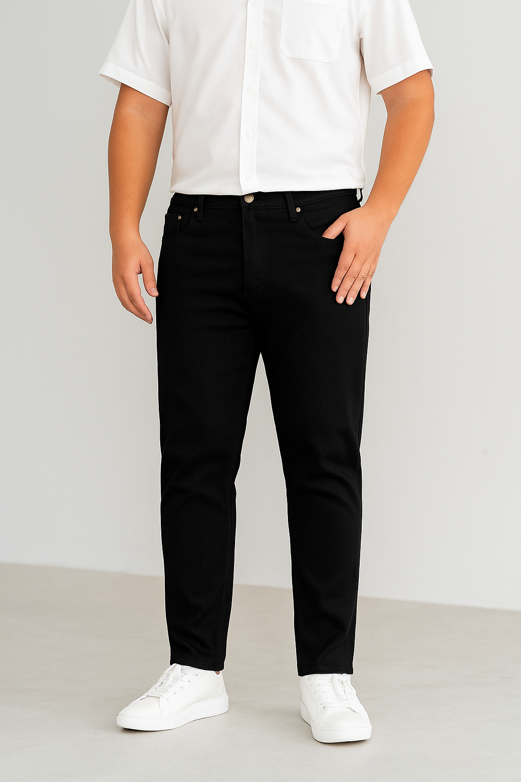 Quần jean đen trơn big size QJ039