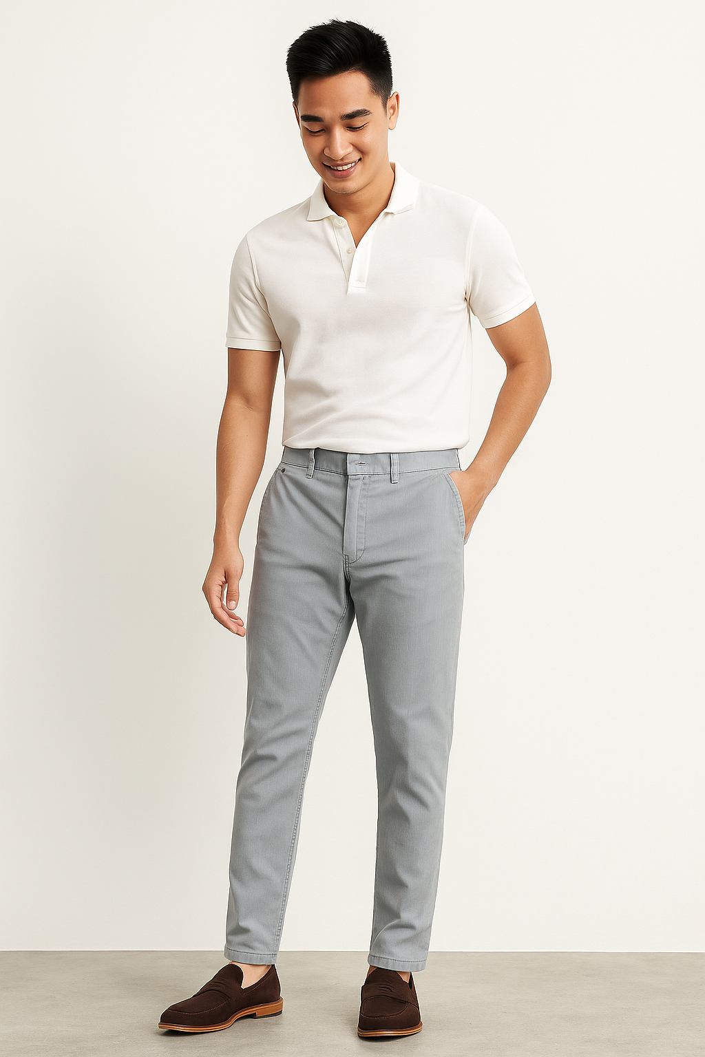 Quần kaki ghi QKTM006