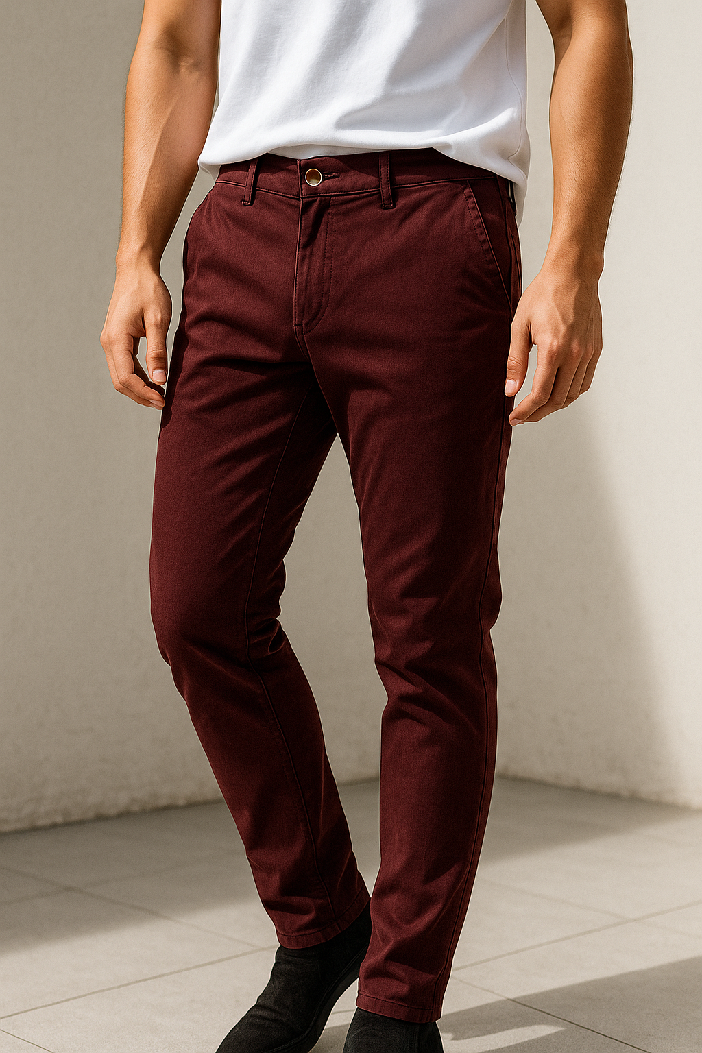 Quần kaki nam đỏ đô QK003