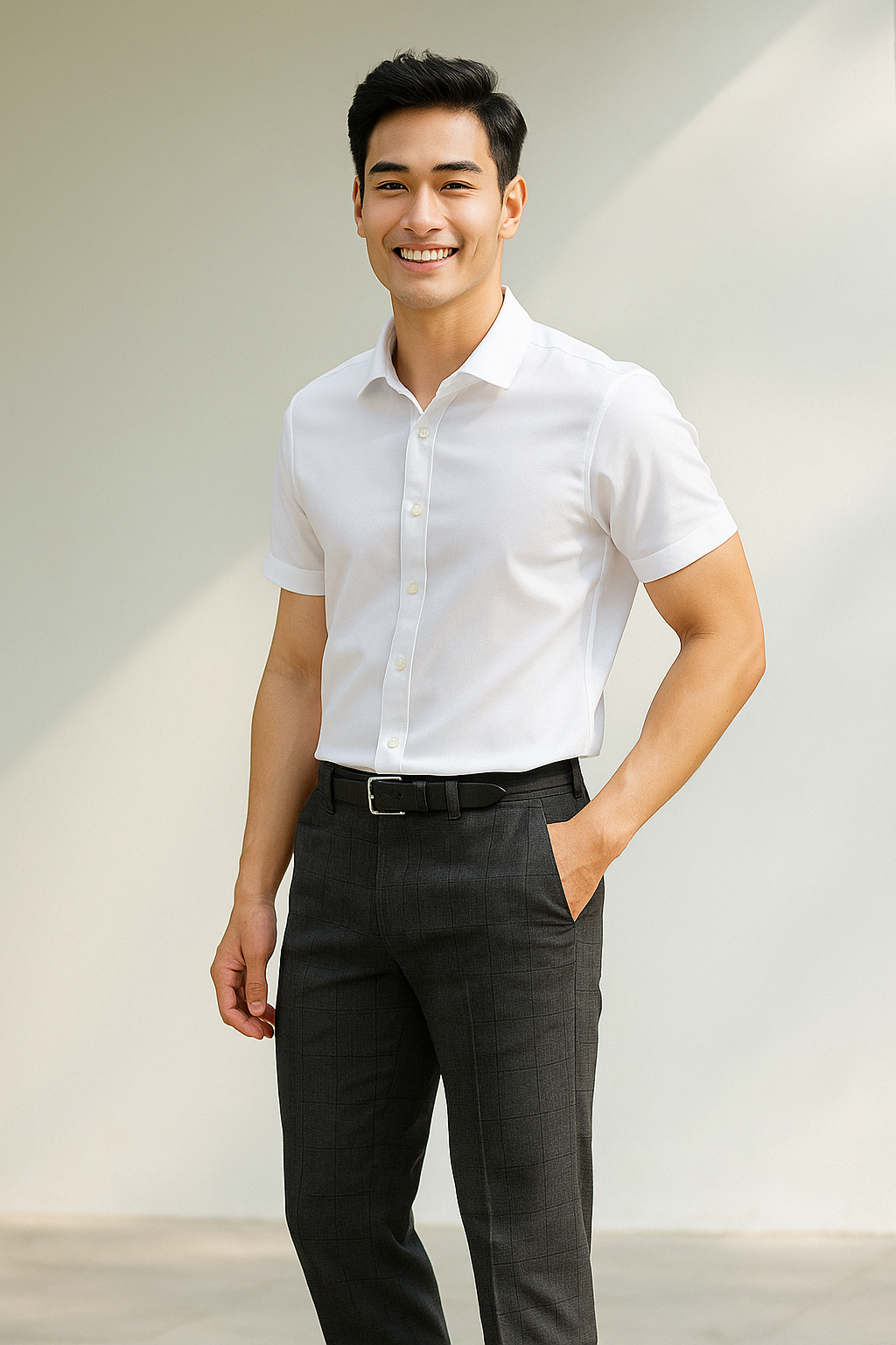 Quần tây caro xám than QA250-25