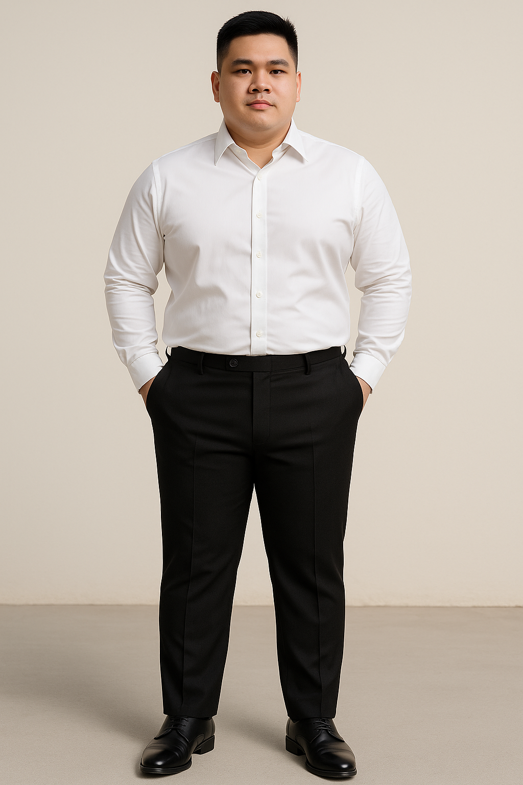 Quần tây đen 79 big size QA305