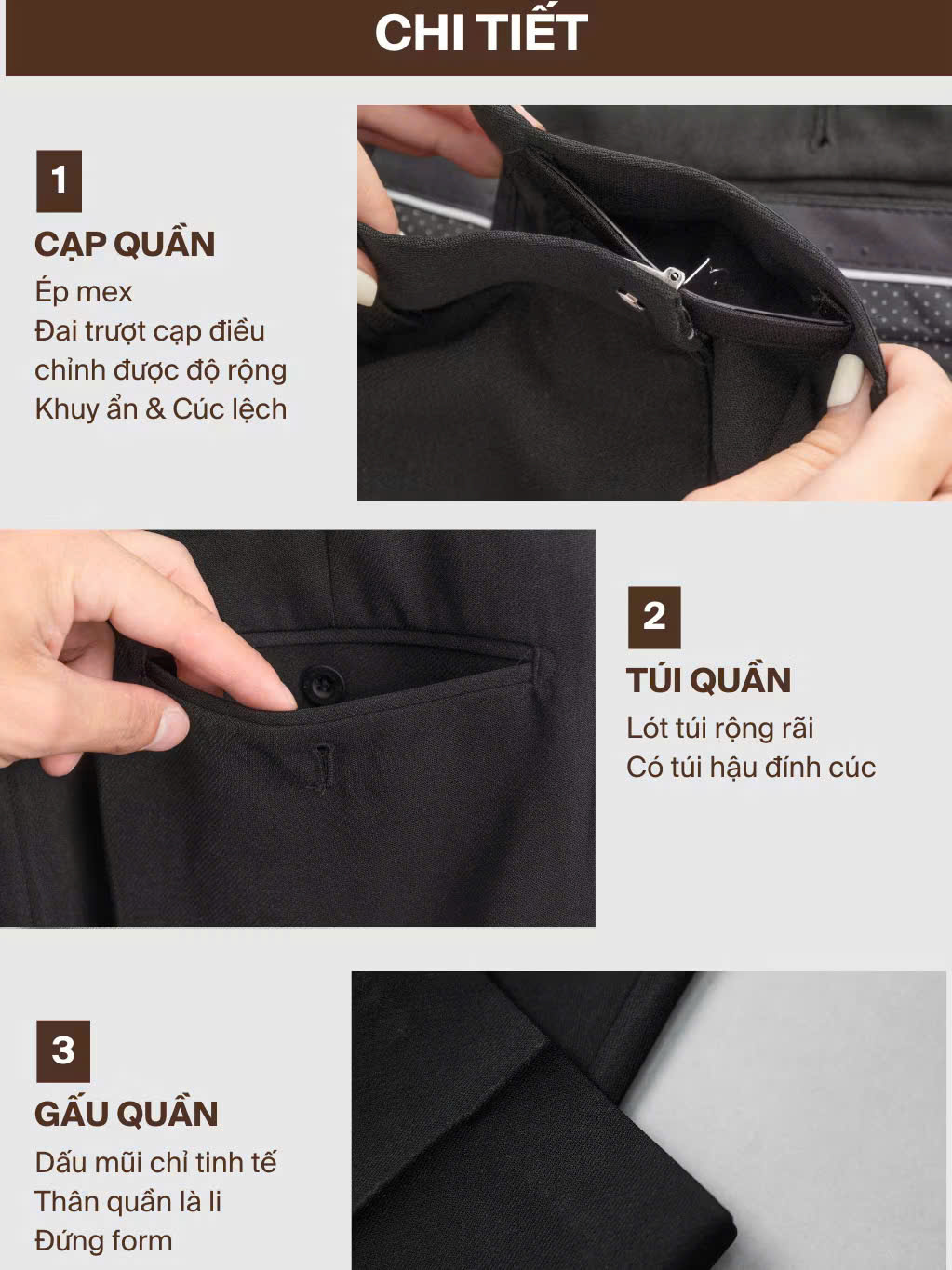 Quần tây đen 79 gài 108