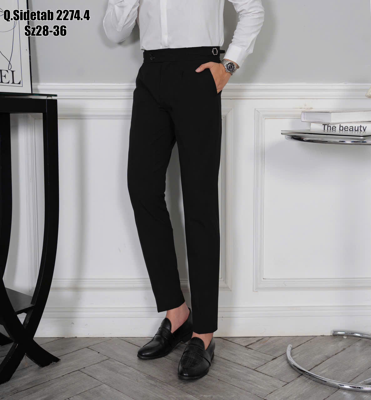 Quần tây đen side tab 2274.4