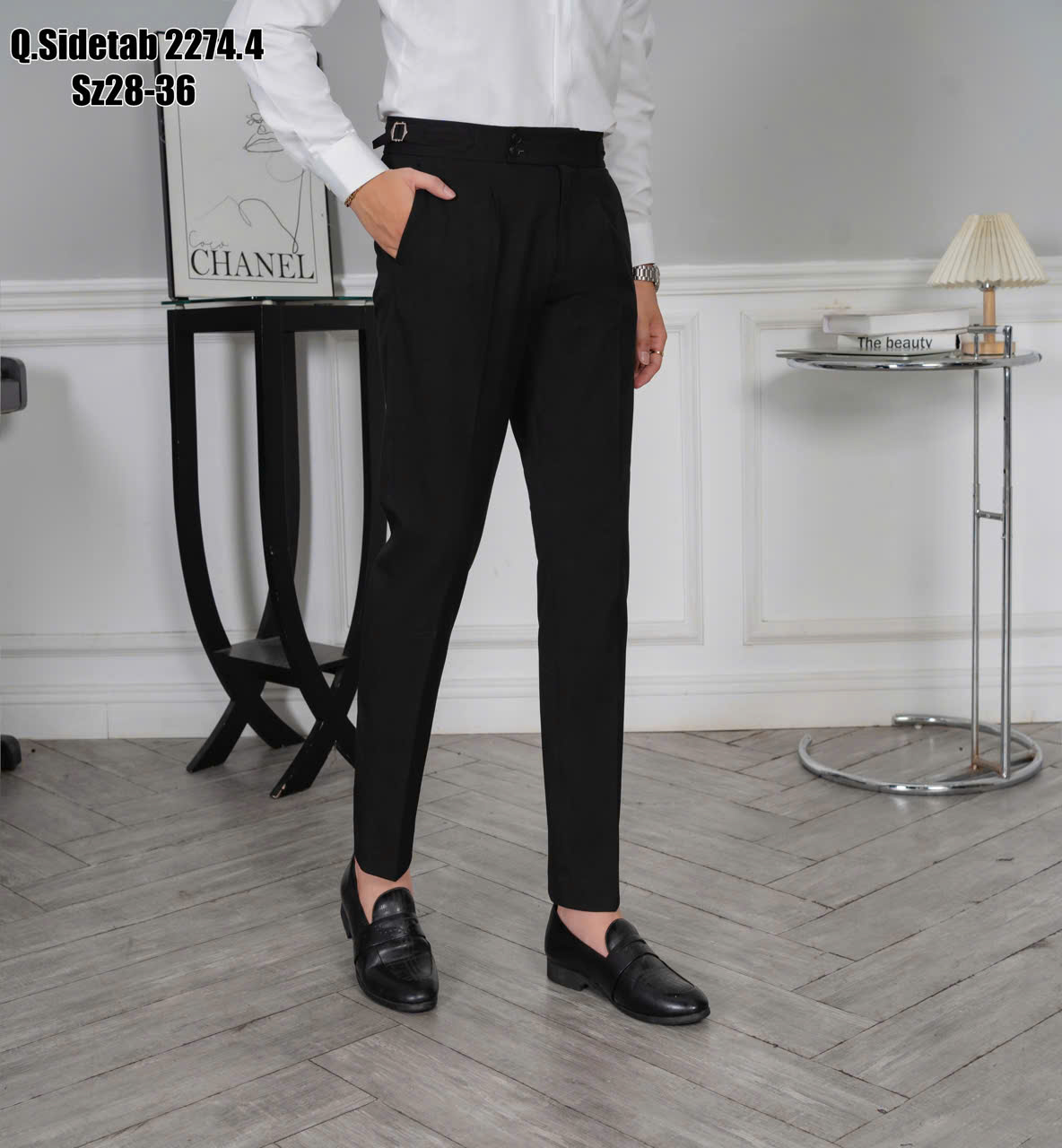 Quần tây đen side tab 2274.4