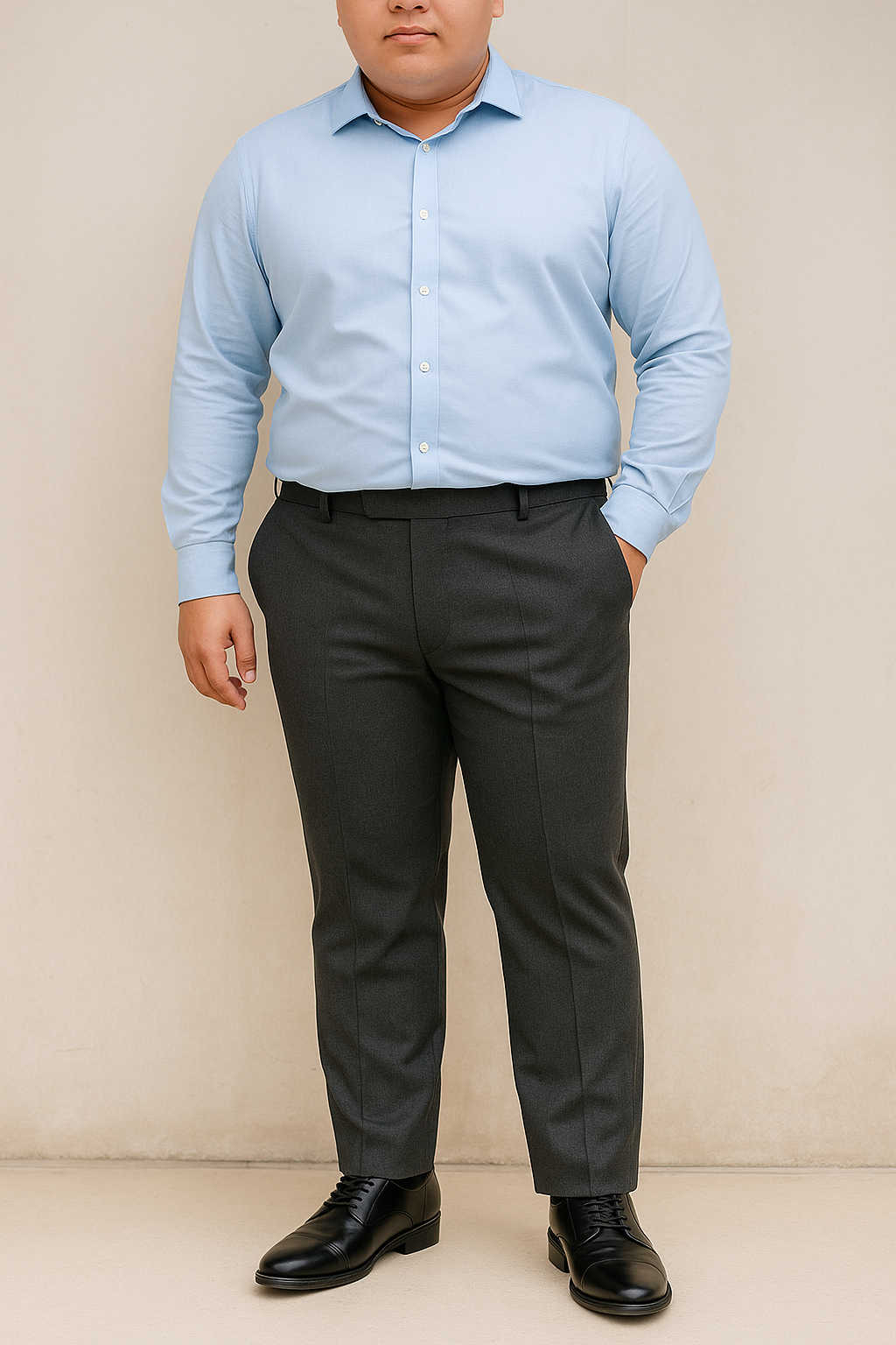 Quần tây xám chì big size QA183