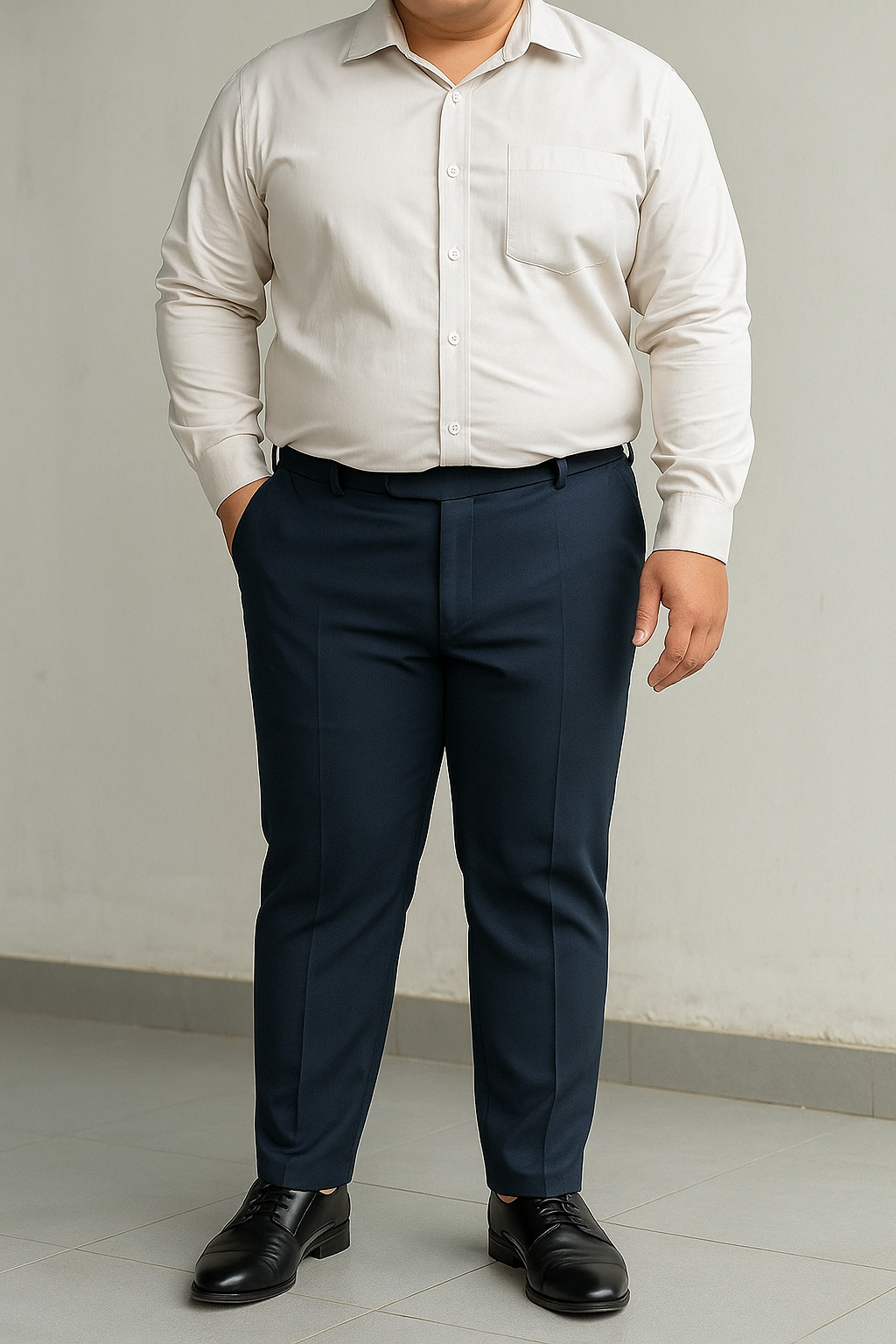 Quần tây xám đậm big size QA182