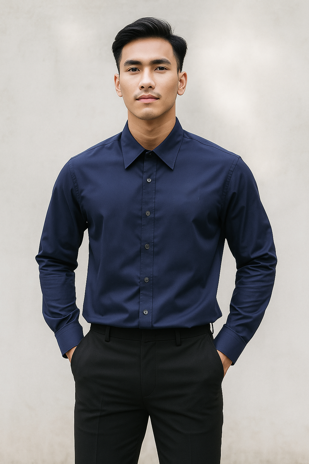 SM xanh đen lụa T003