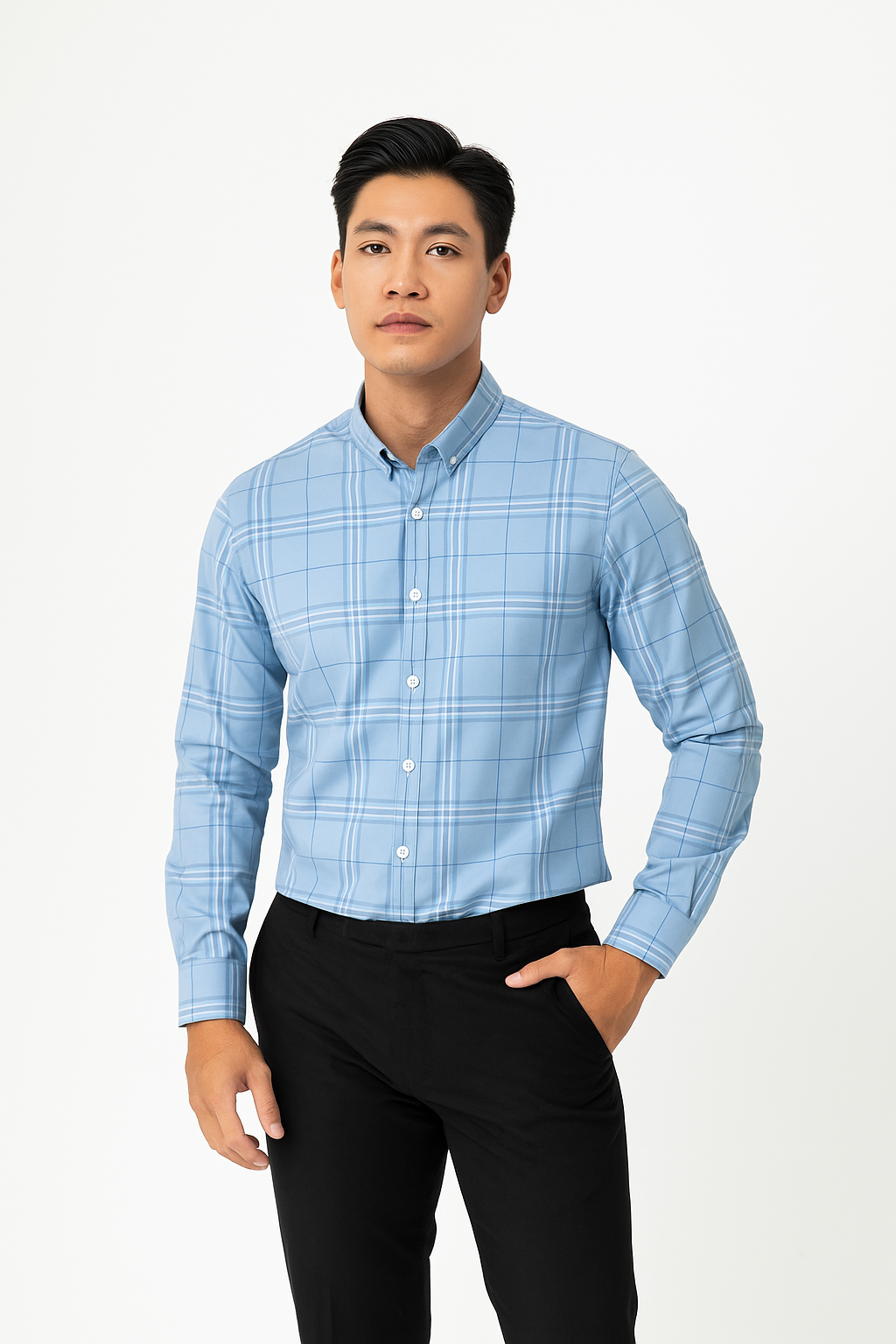 SM xanh dương caro C017