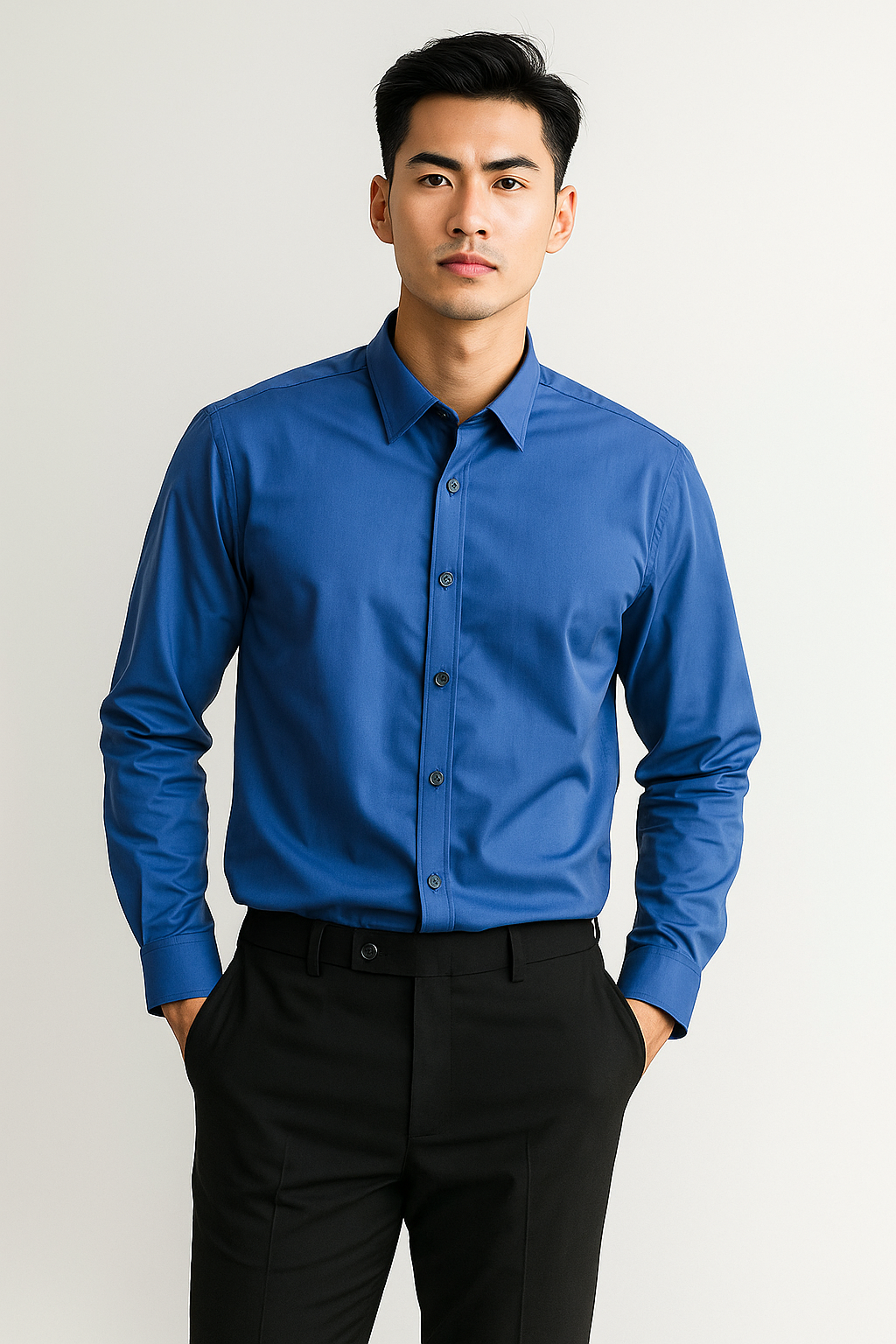 SM xanh dương lụa T004