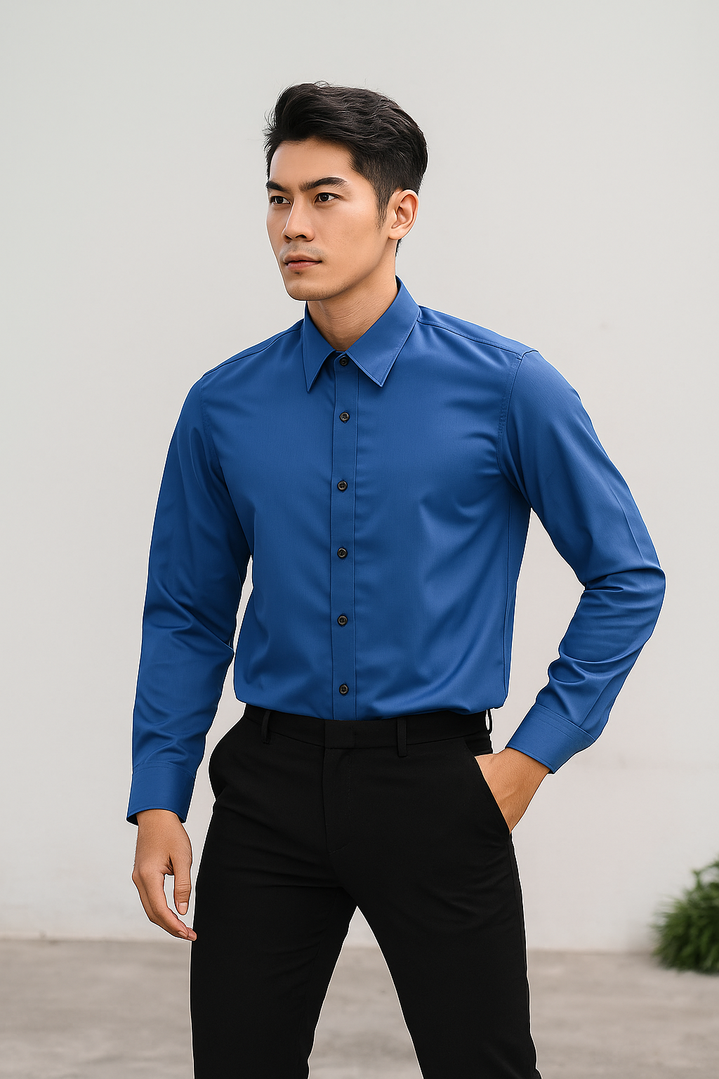 SM xanh dương lụa T004