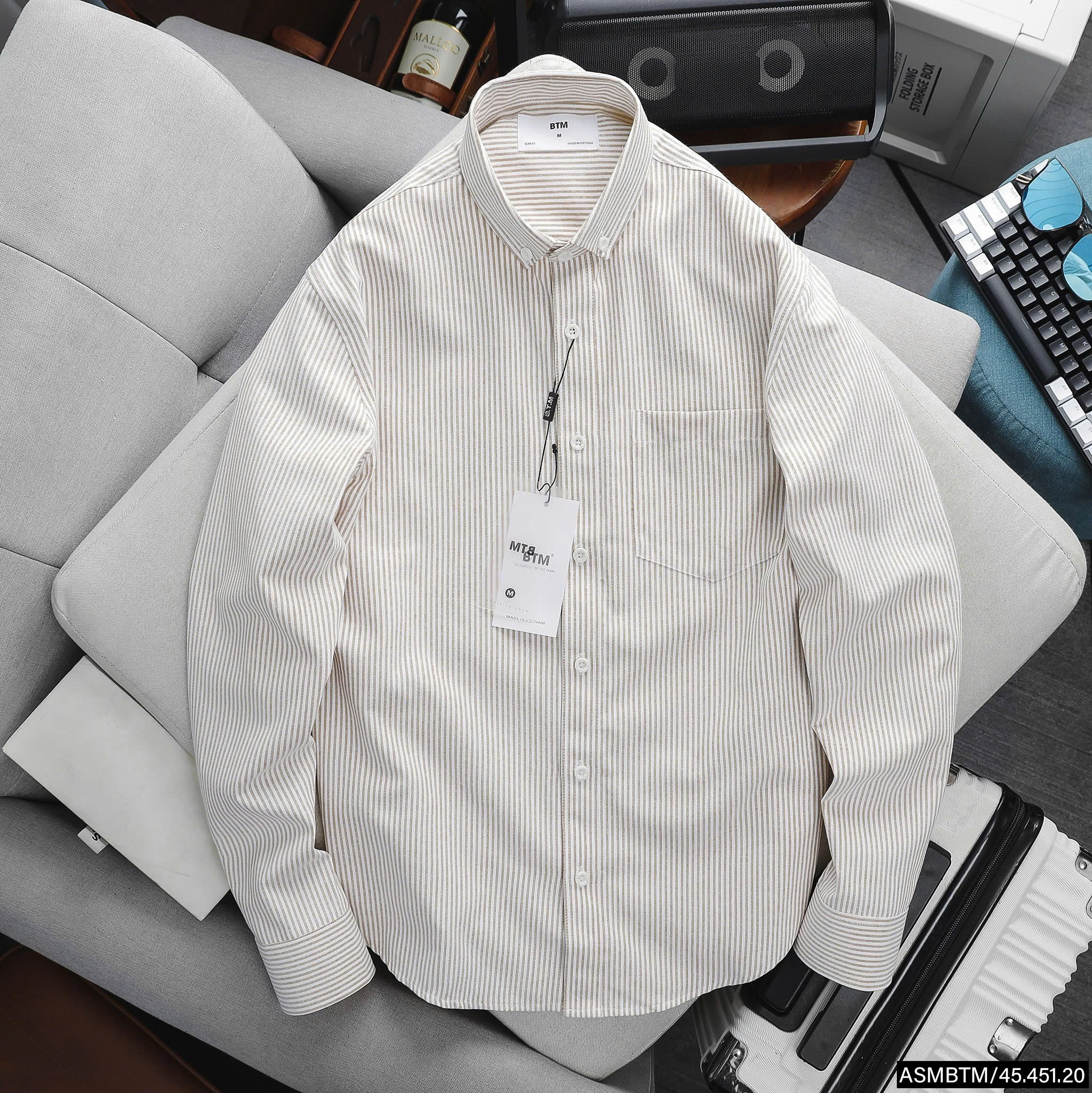 Sơ mi be oxford 451.4-4