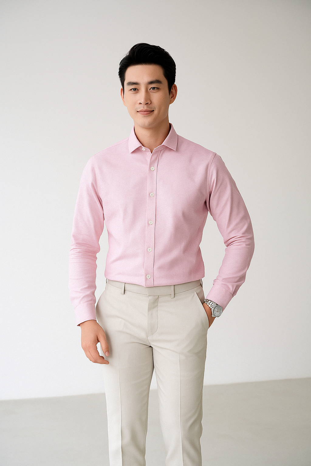 Sơ mi hồng oxford 3.660.1-3