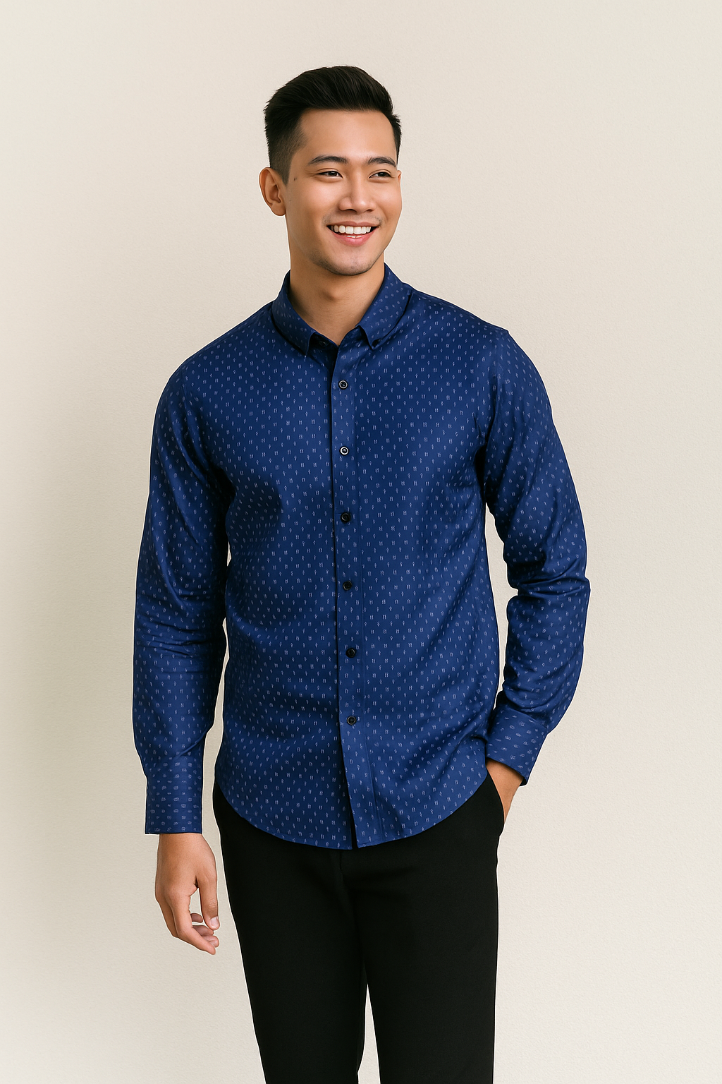 Sơ mi nam chấm bi x.dương SD099