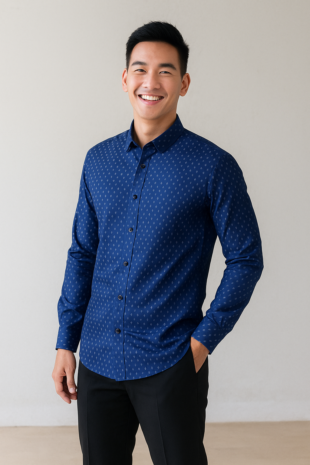Sơ mi nam chấm bi x.dương SD099
