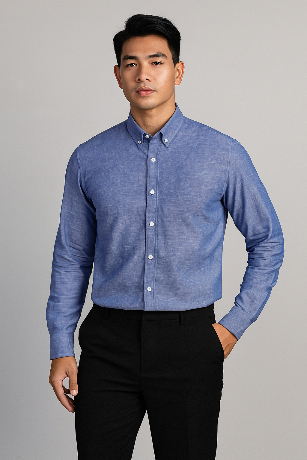 Sơ mi nam cotton linen SD151