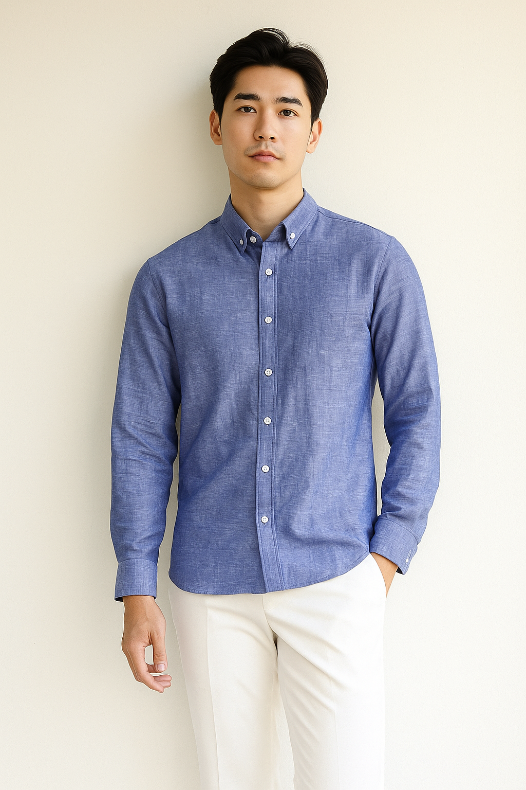 Sơ mi nam cotton linen SD151