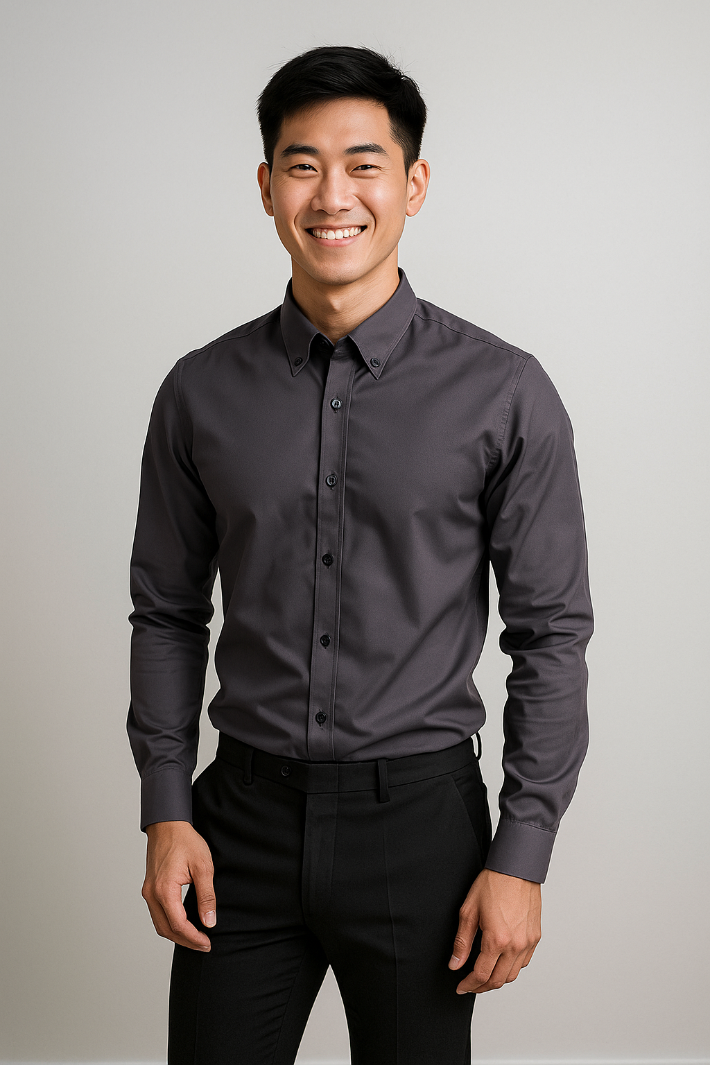 Sơ mi nam trơn xám đậm SD123