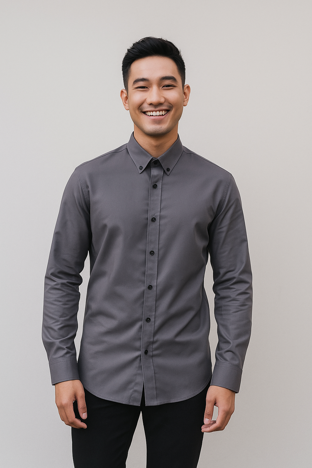 Sơ mi nam trơn xám đậm SD123