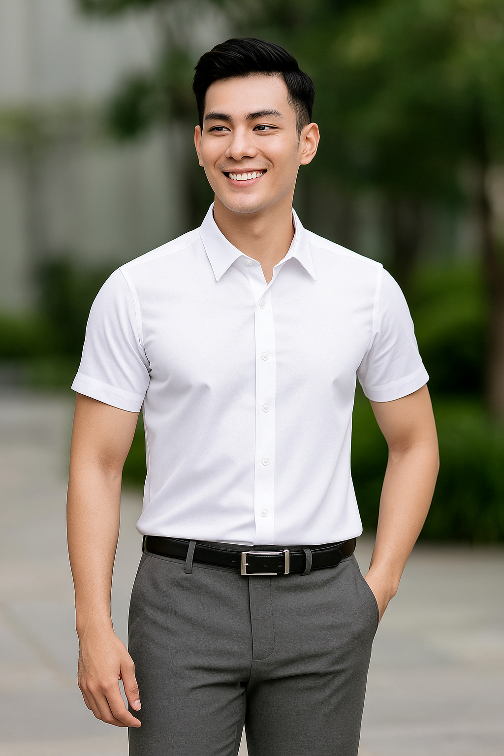 Sơ mi trắng RE ko túi NT 320NT-T0017