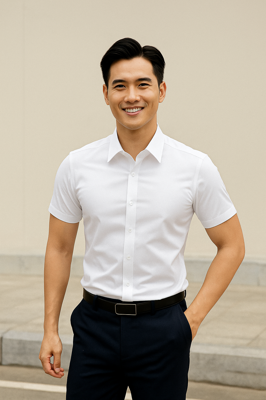 Sơ mi trắng RE ko túi NT 320NT-T0017