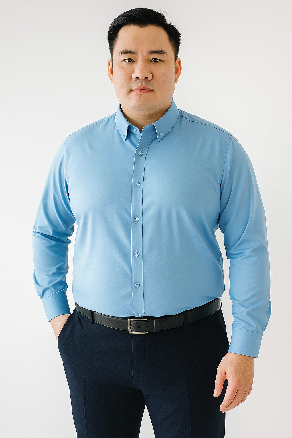 Sơ mi xanh biển BB Big size SD205