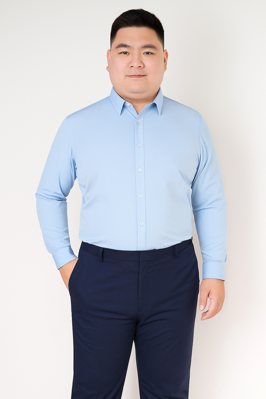 Sơ mi xanh biển BB Big size SD205