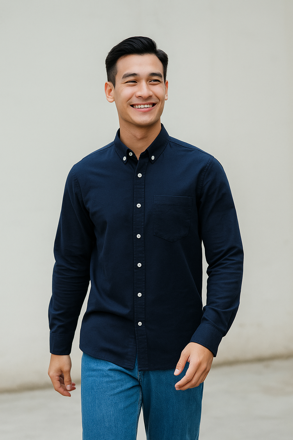Sơ mi xanh đen oxford 1.451.8-2