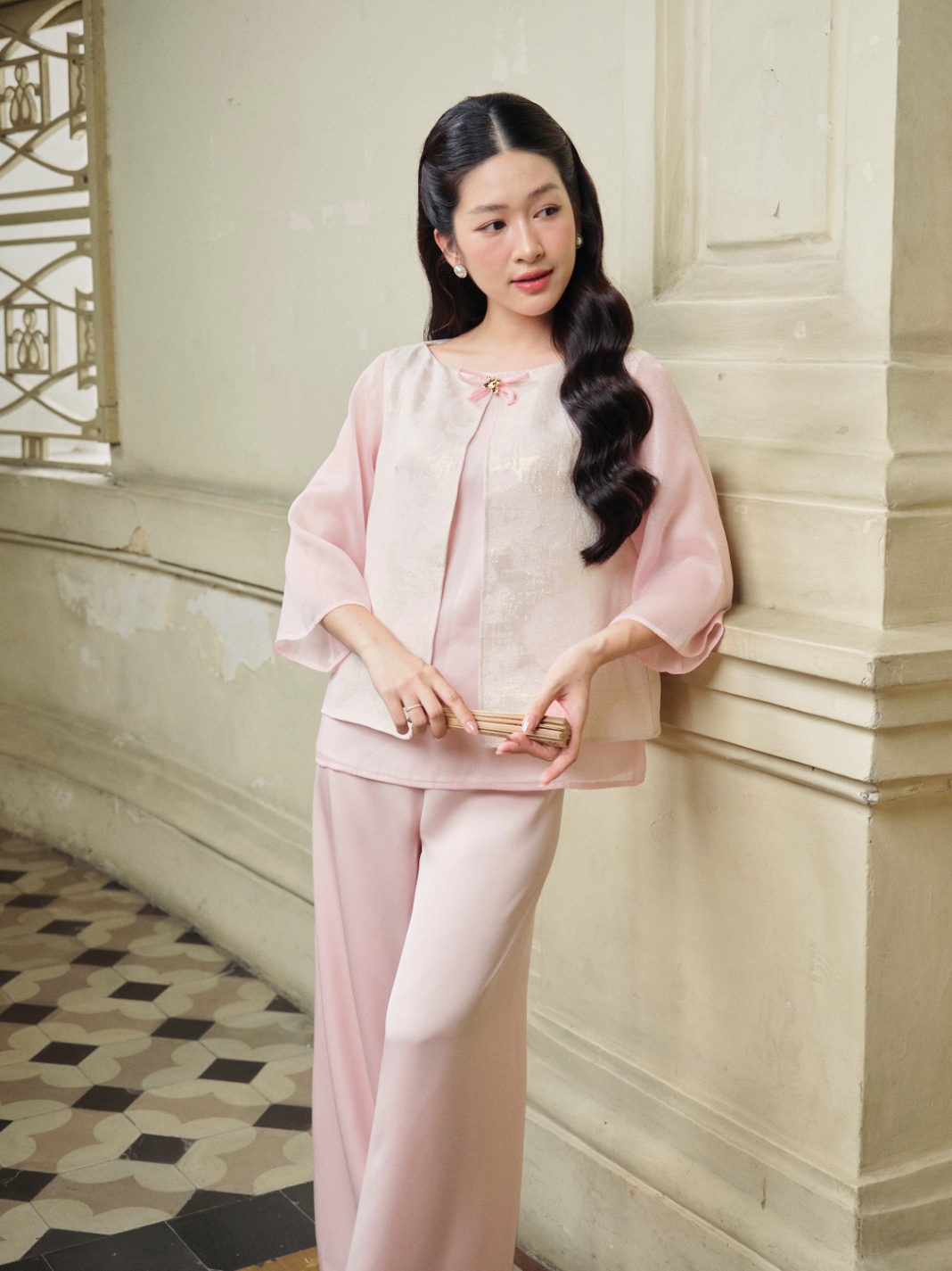 Áo gấm tay lửng Thanh Anh BST Tết 12/2024