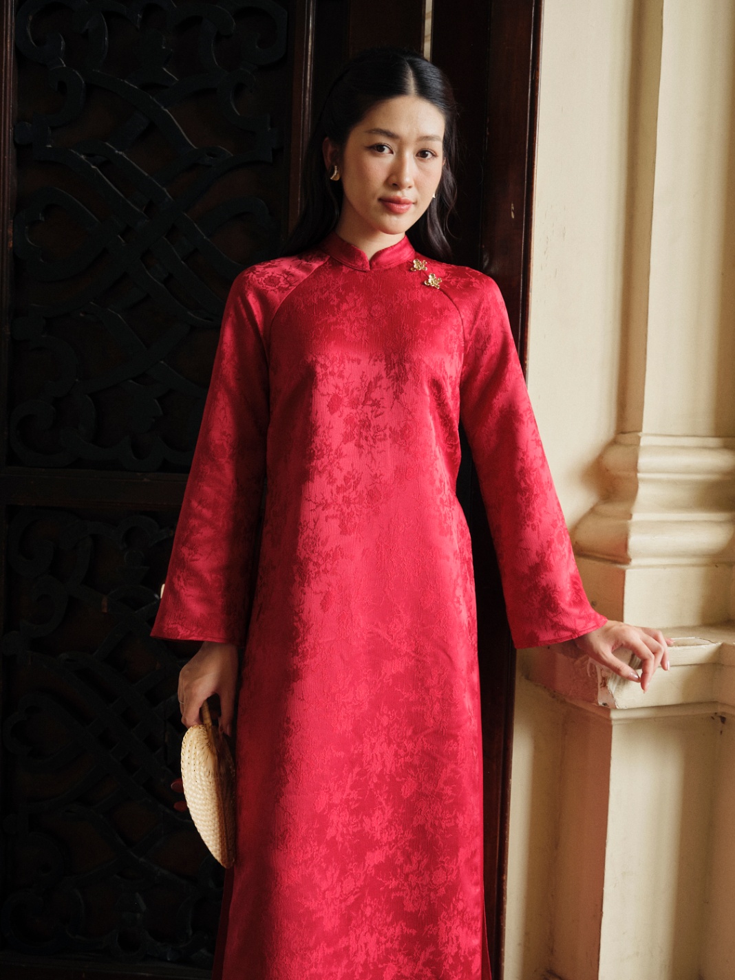 Áo dài Tết đính charm Giao Chỉ BST Tết 12/2024
