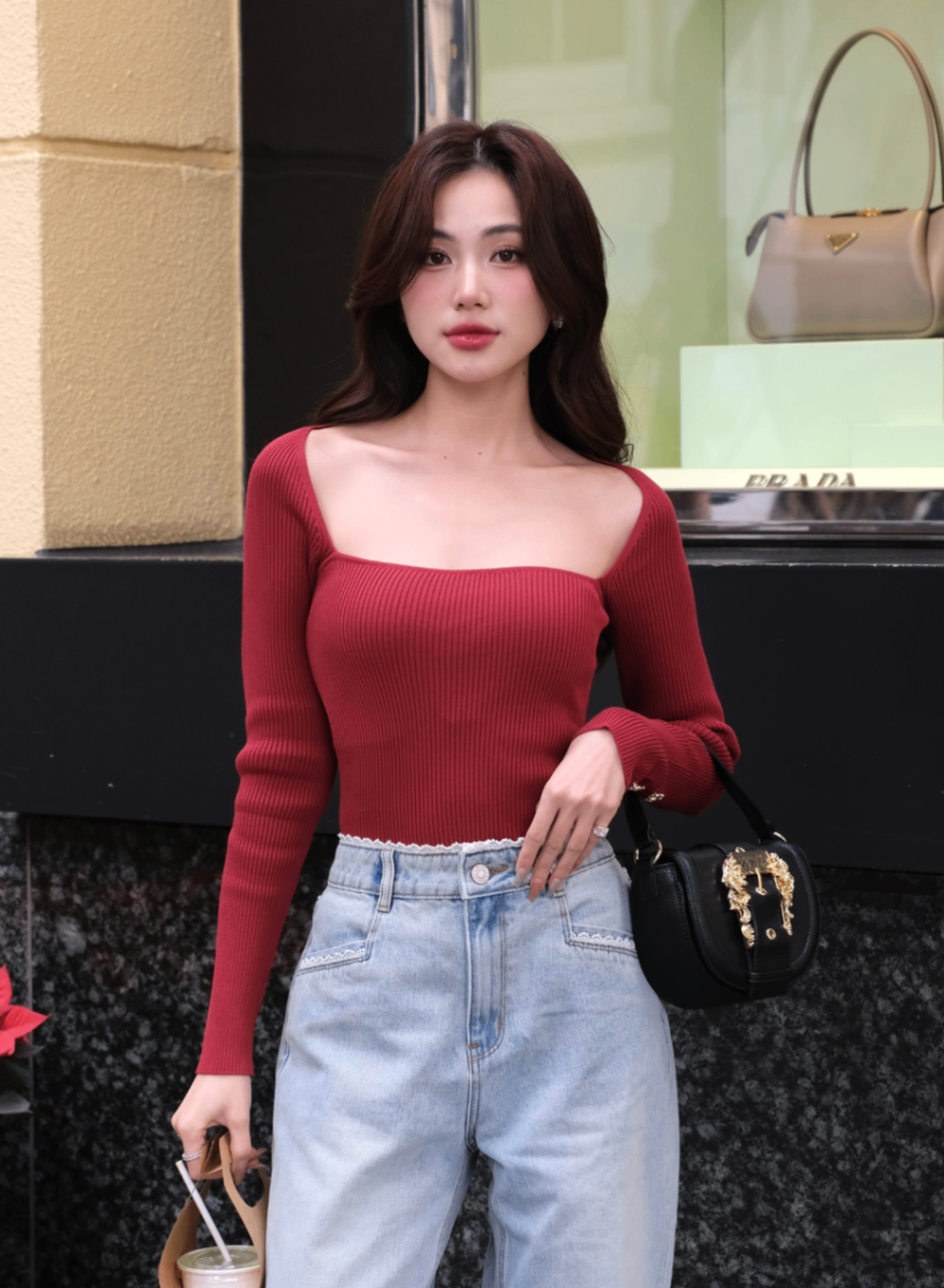 Áo dệt kim tay dài T1/2025