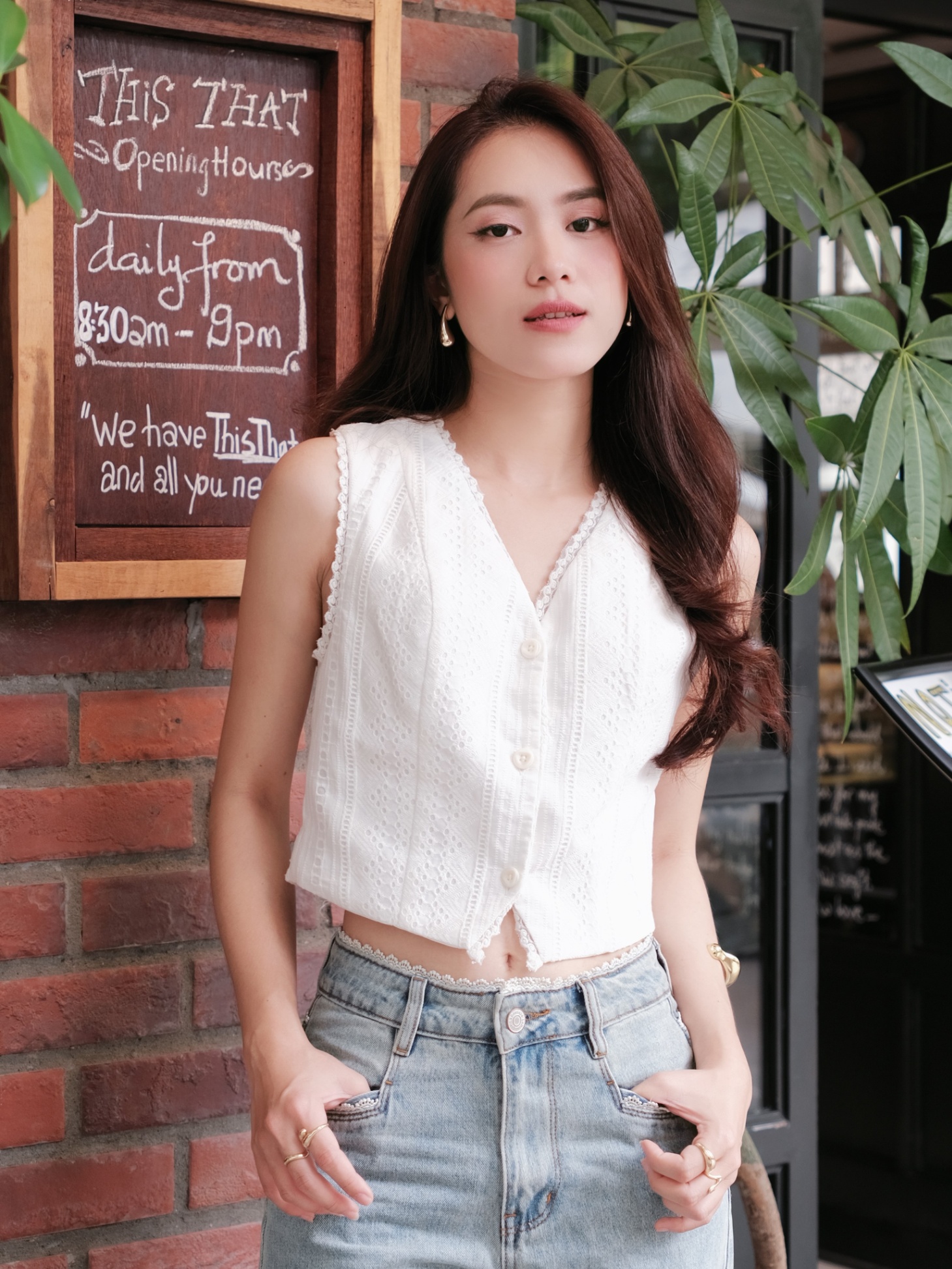 A091 | Áo Gile Xô Viền Ren